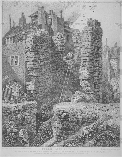 Inside view of the Watch Tower and remains of London Wall, City of London, 1813. Artist: IT Smith
