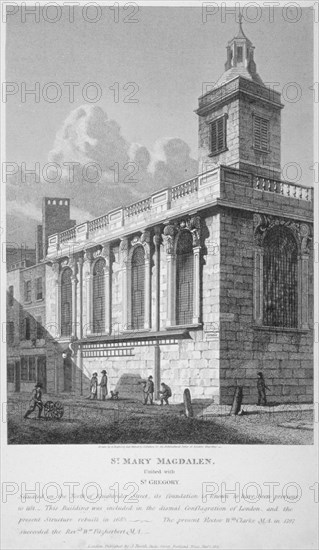 Church of St Mary Magdalen, Old Fish Street, City of London, 1812. Artist: Joseph Skelton