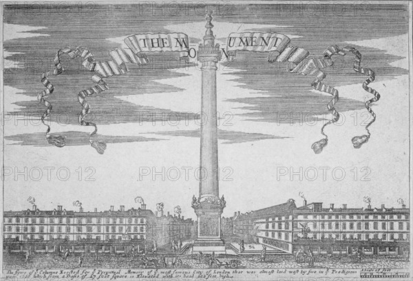 The Monument, City of London, 1700. Artist: Anon