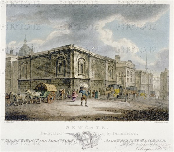 Newgate Prison, Old Bailey, City of London, 1800. Artist: Thomas Medland