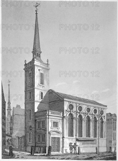 Church of St Michael, Queenhithe, City of London, 1812. Artist: Joseph Skelton