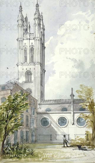 Church of St Michael, Cornhill, City of London, 1837. Artist: Robert William Billings