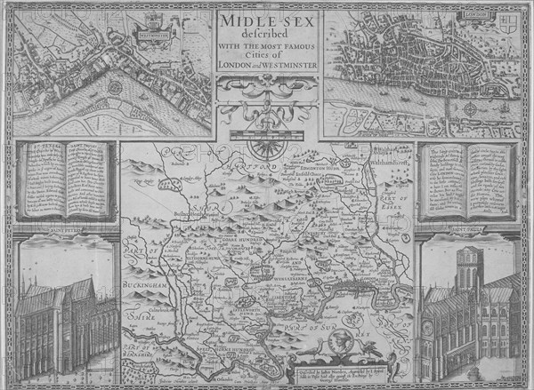 Maps of London, 1610. Artist: Anon