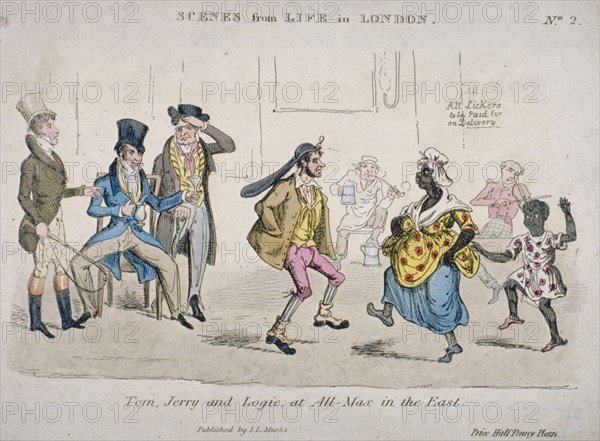 'Tom, Jerry and Logic at All-Max in the East', 1821. Artist: JL Marks