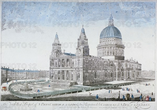 St Paul's Cathedral, City of London, 1755. Artist: NJB de Poilly