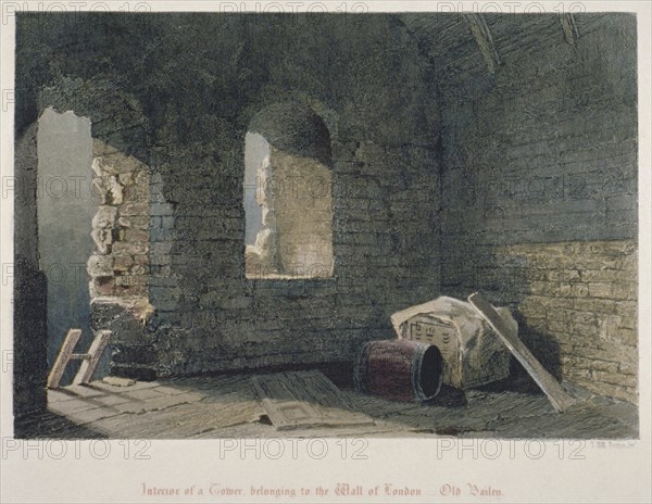 Interior view of a tower belonging to London Wall at Old Bailey, City of London, 1851. Artist: John Wykeham Archer