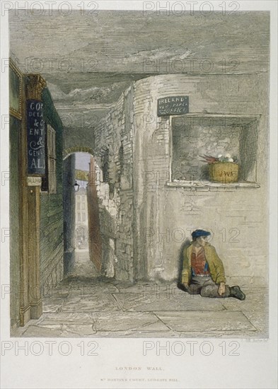 St Martin's Court, Ludgate Hill, City of London, 1851. Artist: John Wykeham Archer