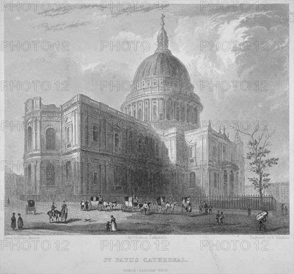 North-east view of St Paul's Cathedral, City of London, 1835. Artist: Benjamin Winkles
