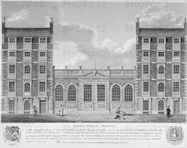 St Paul's School, City of London, 1825. Artist: Bartholomew Howlett