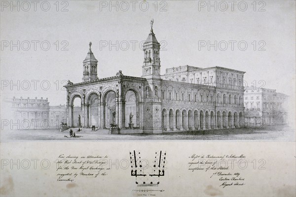 New Royal Exchange, City of London, 1839. Artist: Anon