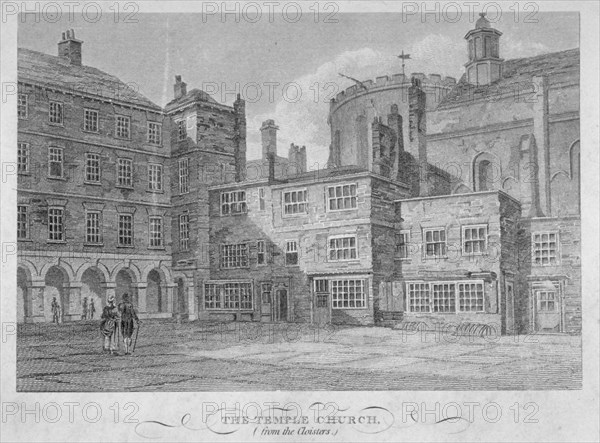 View of Temple Church from the cloisters, City of London, 1804. Artist: John Greig