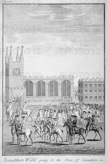 'Jonathan Wild going to the place of execution', London, 1725. Artist: Anon