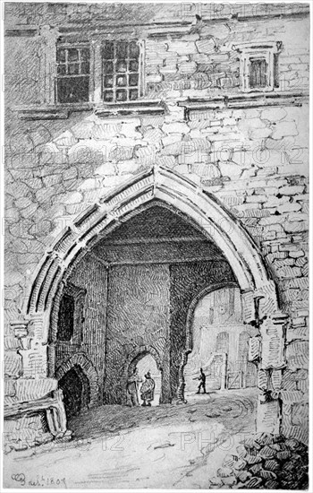 View of King John's Gate in the Abbey of St Saviour, Bermondsey, London, 1807. Artist: George Shepherd