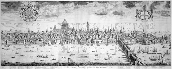 Panorama of the City of London, 1710. Artist: Anon