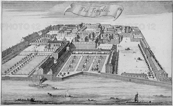 Inner and Middle Temple, City of London, 1700. Artist: Anon