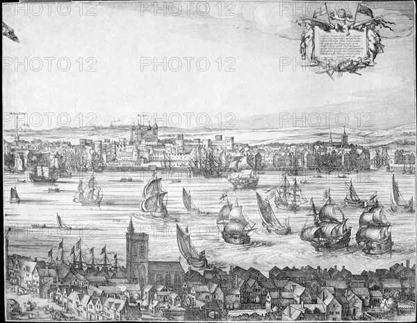 Panorama of London, 1616. Artist: Claes Jansz Visscher