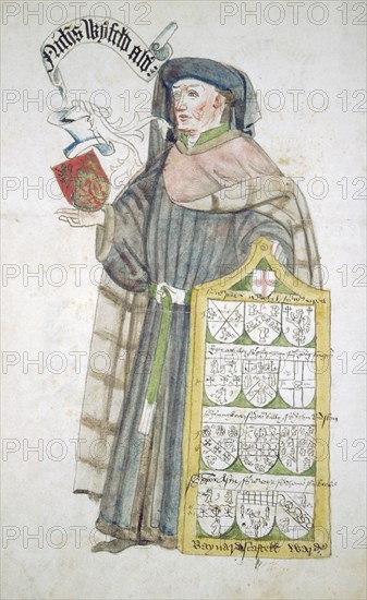 Nicholas Wyfold, Lord Mayor of London 1450-1451, in aldermanic robes, c1450. Artist: Roger Leigh