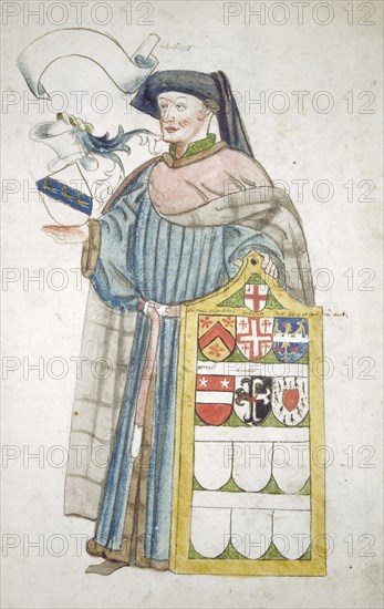 Unidentified London alderman in aldermanic robes, c1450. Artist: Roger Leigh