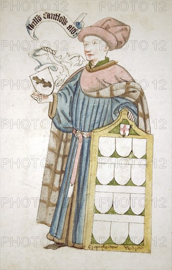 William Cantelowe, Sheriff of London 1448-1449, in aldermanic robes, c1450. Artist: Roger Leigh