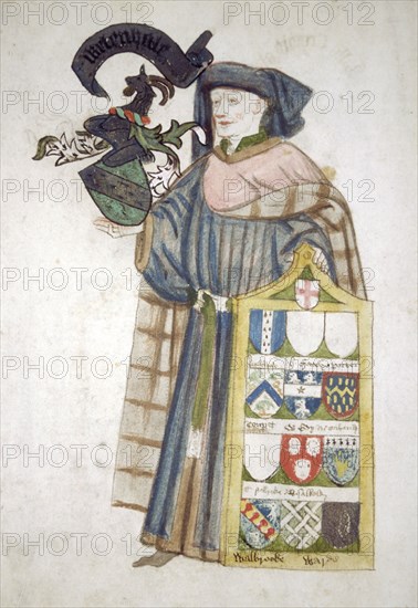 William Whetenhall, Sheriff of London 1440-1441, in aldermanic robes, c1450. Artist: Roger Leigh