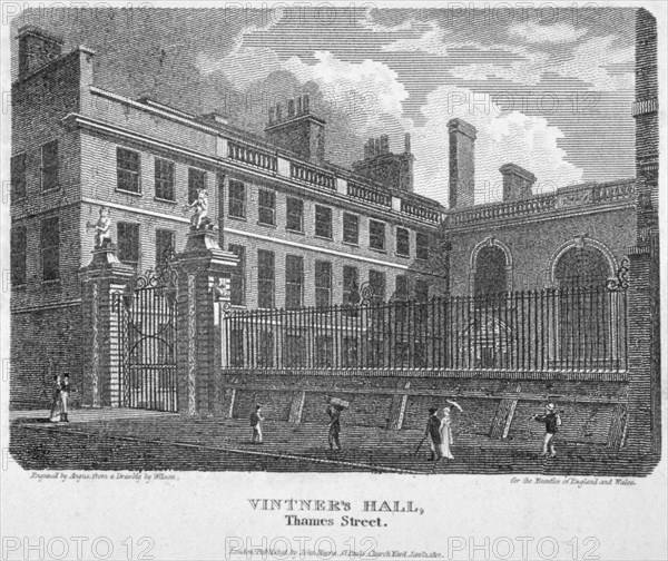 Vintners' Hall, Upper Thames Street, City of London, 1812. Artist: William Angus