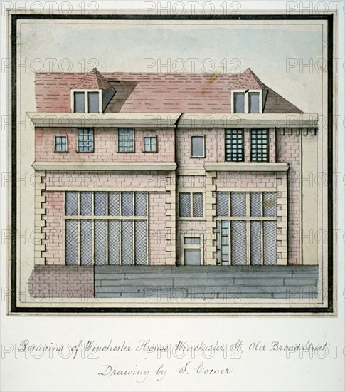 View of Winchester House in Winchester Place, London, 1839. Artist: S Corner
