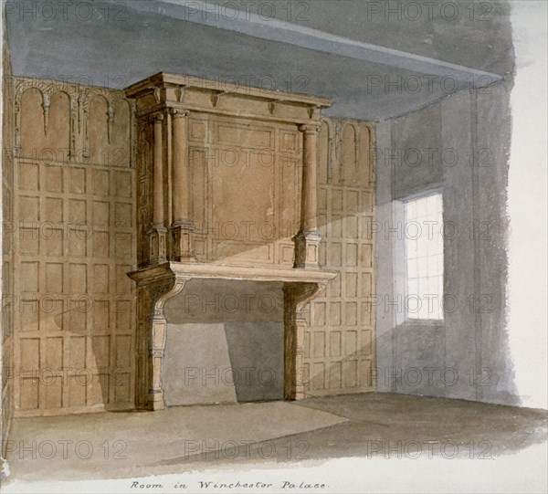 Interior of a room in Winchester House, Winchester Place, London, c1830. Artist: Anon