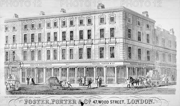 Premises of Foster, Porter & Co, no 47, Wood Street, City of London, 1857. Artist: I & E Saunders