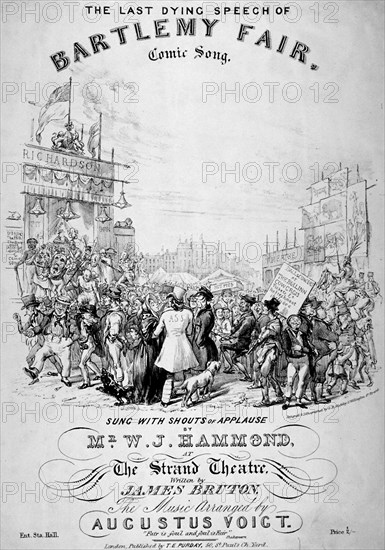 The last dying speech of Bartlemy Fair', 1855. Artist: GE Madeley