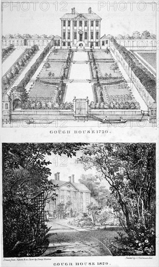 Two views of Gough House, West Road, Chelsea, London, c1830. Artist: Charles Joseph Hullmandel