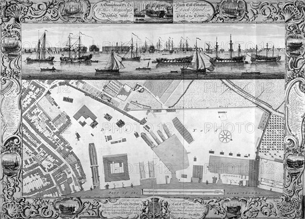 Deptford Docks, London, 1753. Artist: Pierre-Charles Canot