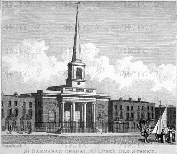 St Barnabas Chapel, Finsbury, London, c1820. Artist: Anon