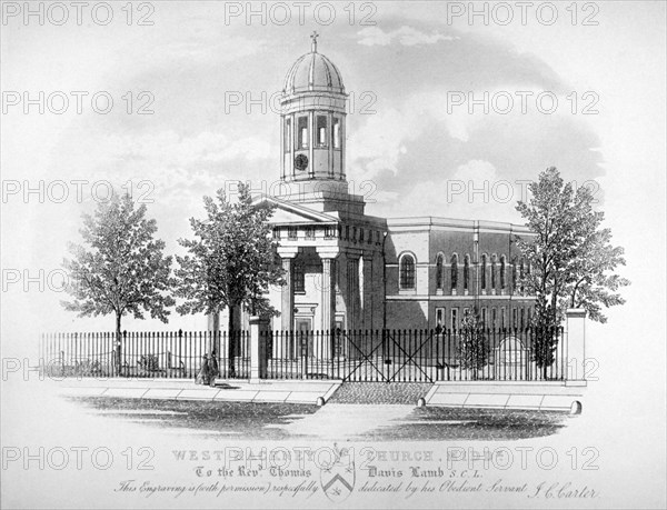 View of St James' Church, West Hackney, London, c1825. Artist: James Carter