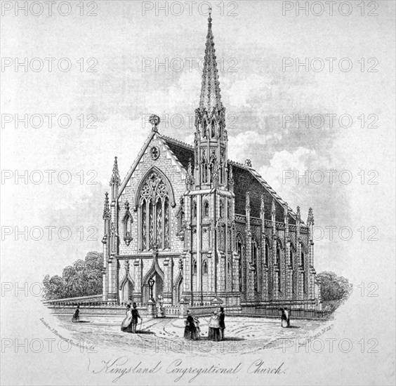 Kingsland Congregational Chapel, Kingsland Road, Hackney, London, 1853. Artist: Anon