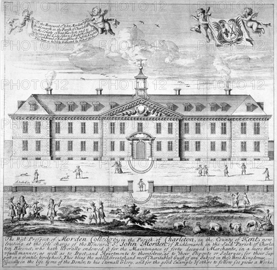 Morden College, St German's Place, Greenwich, London, c1750. Artist: Anon