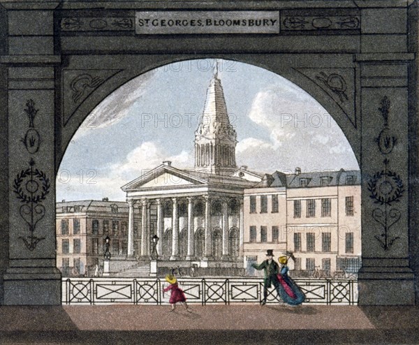 St George's Church, Bloomsbury, Holborn, London, c1800. Artist: Anon