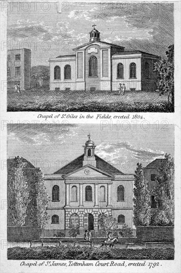 Chapels in Holborn, London, 1804. Artist: Anon