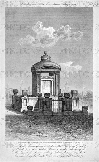 Monument in the churchyard of St Giles in the Fields, Holborn, London, 1817. Artist: Samuel Rawle