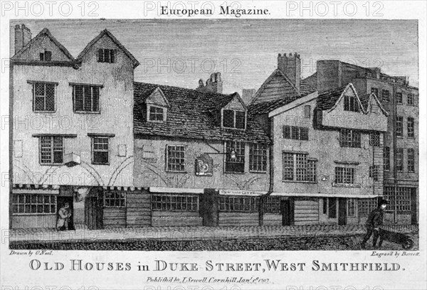 Duke Street, West Smithfield, City of London, 1797. Artist: Barrett