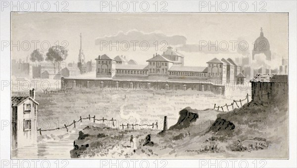 Cold Bath Fields Prison, Finsbury, London, c1810. Artist: Anon