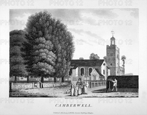 Church of St Giles, Camberwell, London, 1792. Artist: William Ellis