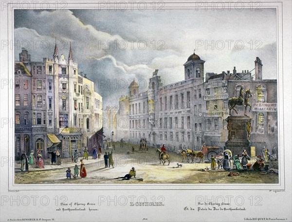 View of Northumberland House and Charing Cross, Westminster, London, 1840. Artist: A Legrand