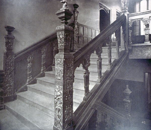 Interior view of the Grand Staircase in Charterhouse, London, 1880. Artist: Henry Dixon