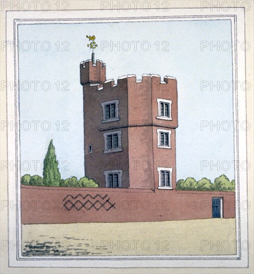 Lady Garret's Tower, Green Street House, East Ham, Newham, London, c1800. Artist: Anon