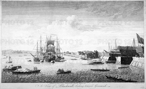 Blackwall, Poplar, London, 1750. Artist: John Boydell