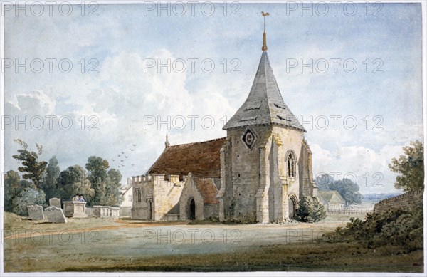 Thirnham Church, near Maidstone, Kent', 19th century. Artist: James Duffield Harding