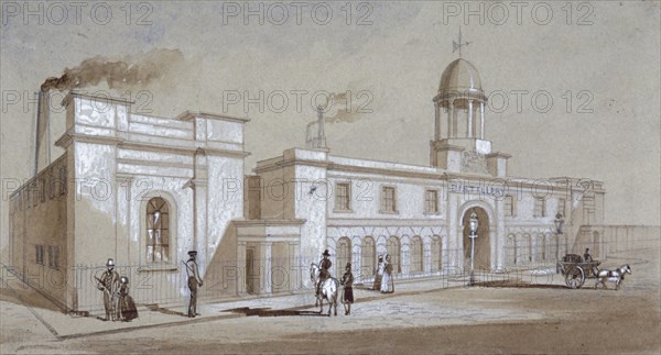 View of Grimble and Booth's distillery on Albany Street, St Pancras, London, c1830 Artist: E Noyce