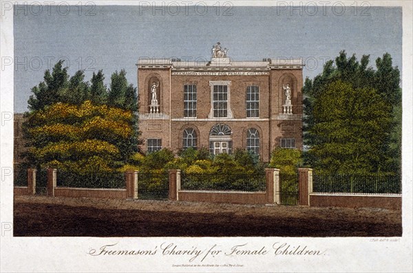 The Freemasons' Charity School for Girls, Westminster Bridge Road, Lambeth, London, 1814. Artist: John Pass