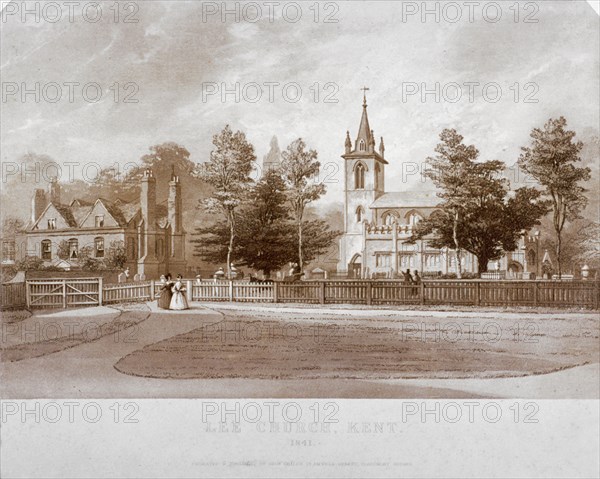 Church of St Margaret, Lee, Lewisham, London, 1841. Artist: George Childs