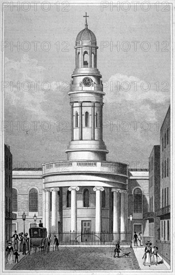 St Mary's Church, Bryanston Square, Marylebone, London, c1825. Artist: Anon